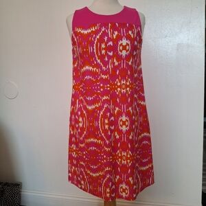 Jude Connally Sleeveless Molly Dress Pink Orange Knit Medium USA Made